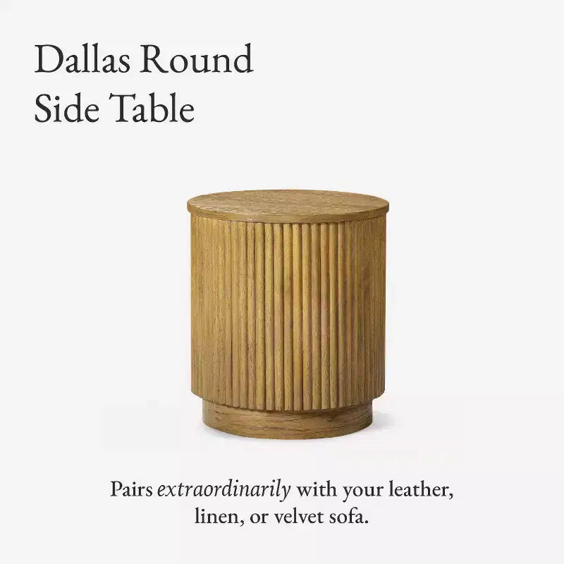 Tavolino rotondo moderno in legno Maven Lane Dallas 17,5