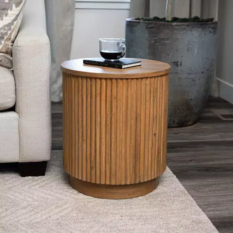 Tavolino rotondo moderno in legno Maven Lane Dallas 17,5