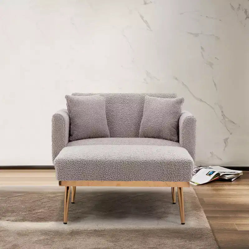 Poltrona moderna Okak, poltrona chaise longue d'accento in stile classico e alla moda per soggiorno e camera da letto d'albergo
