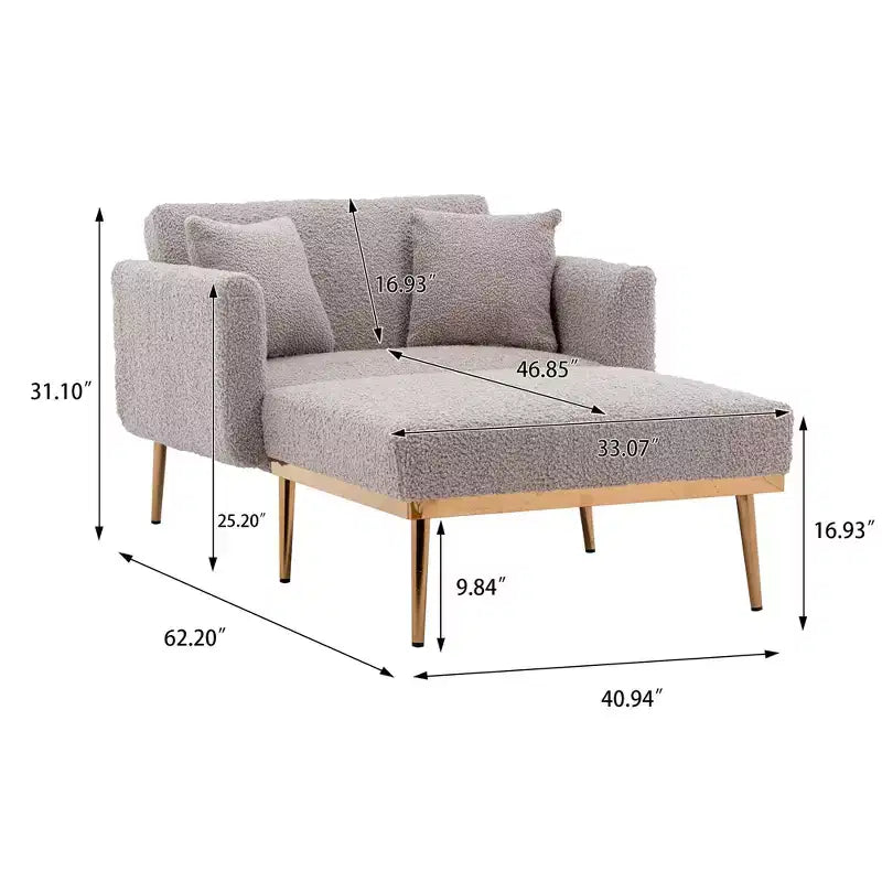 Poltrona moderna Okak, poltrona chaise longue d'accento in stile classico e alla moda per soggiorno e camera da letto d'albergo