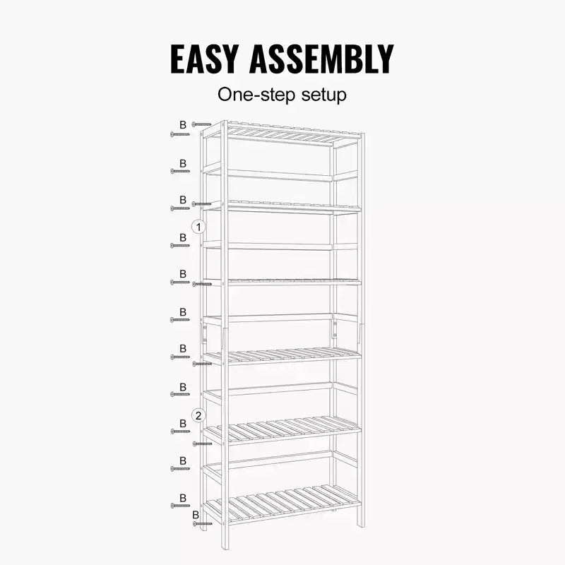 VEVOR Scaffale a 6 Livelli in Bambù, Libreria Aperta in Legno, Organizzatore Espositivo con Ripiani, Portafiori Autoportante, Libreria Multifunzionale, Naturale