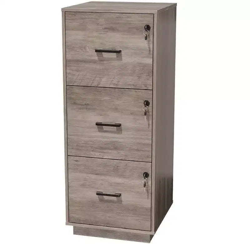 Karl Home Classificatore verticale a 3 cassetti in MDF grigio, largo 39 cm