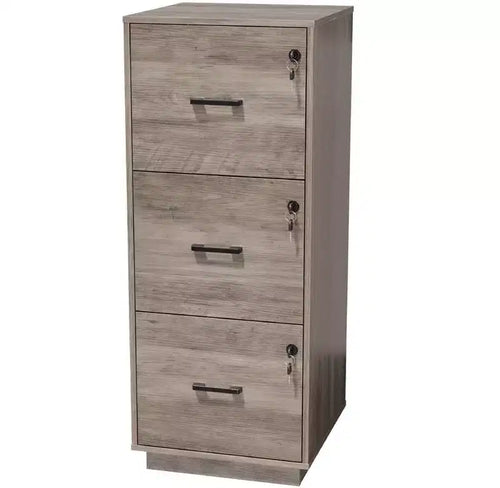 Classificatore verticale a 3 cassetti in MDF grigio, larghezza 39 cm