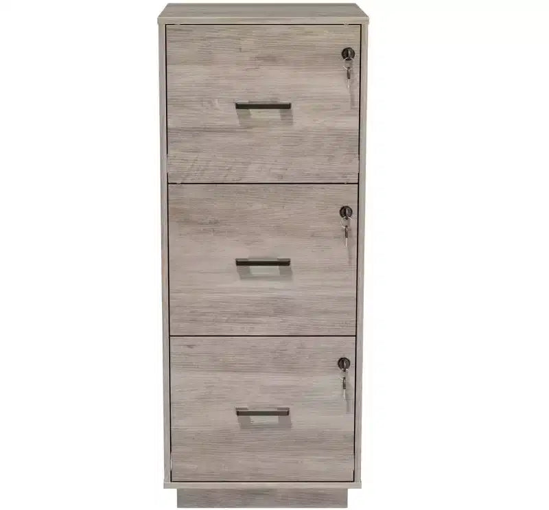 Karl Home Classificatore verticale a 3 cassetti in MDF grigio, largo 39 cm