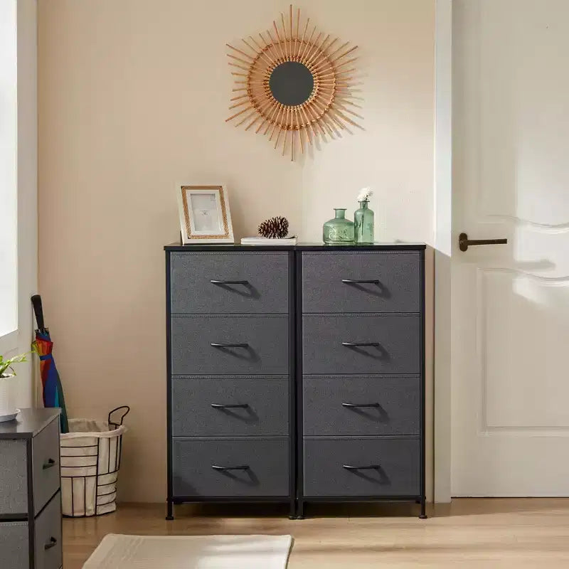 Cassettiera con struttura in metallo e piano in legno