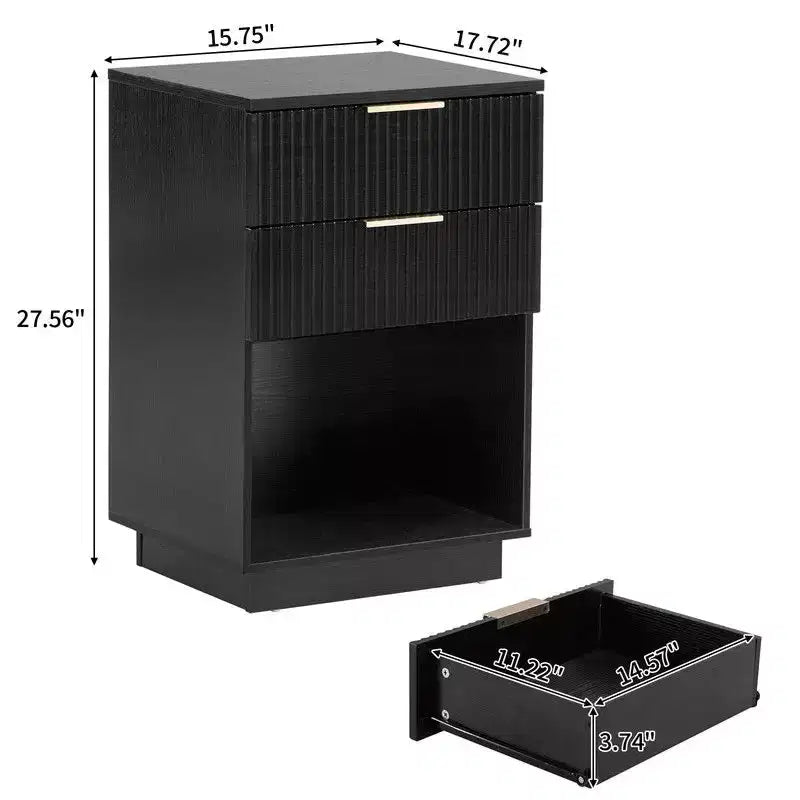 Karl Home Comodino con 1 Cassetto 45 cm L