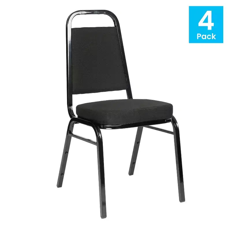 Flash Furniture Sedia impilabile da banchetto con schienale trapezoidale serie HERCULES, confezione da 4