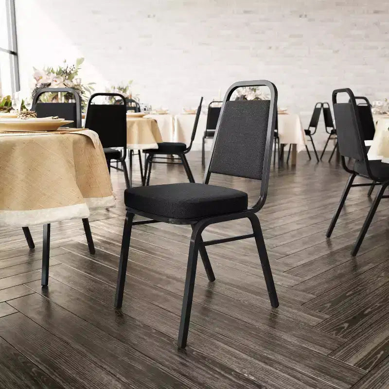 Flash Furniture Sedia impilabile da banchetto con schienale trapezoidale serie HERCULES, confezione da 4