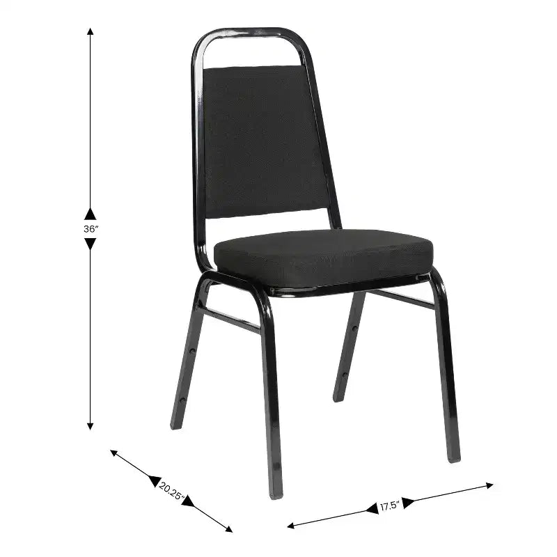 Flash Furniture Sedia impilabile da banchetto con schienale trapezoidale serie HERCULES, confezione da 4
