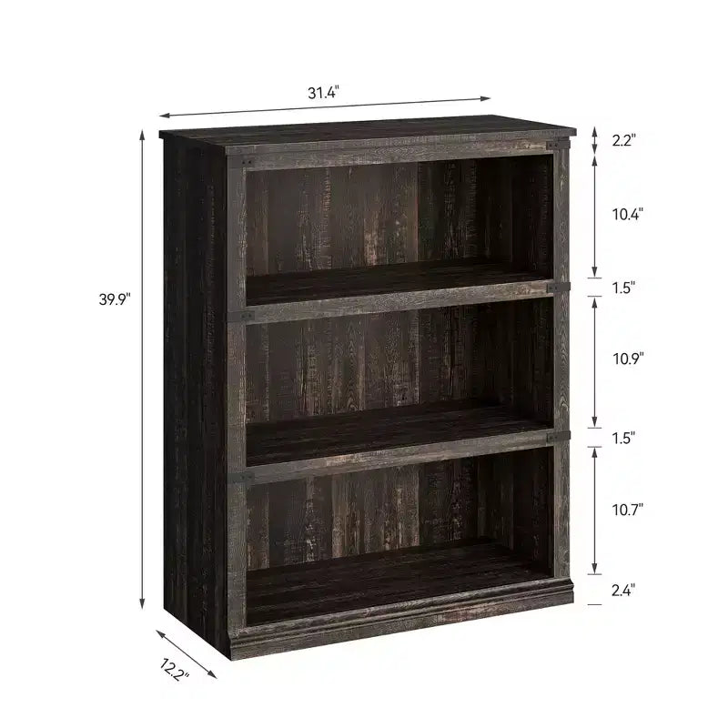 Libreria a 5 ripiani in legno, Scaffale portaoggetti in stile rustico con ripiani espositivi, Libreria alta