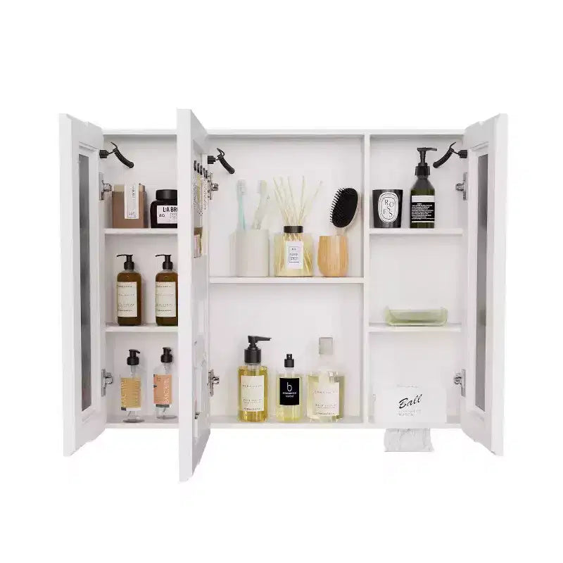 FAMYYT 35 pollici L x 28 pollici A Armadietto a specchio in alluminio con luce, Antiappannamento, Facile da installare