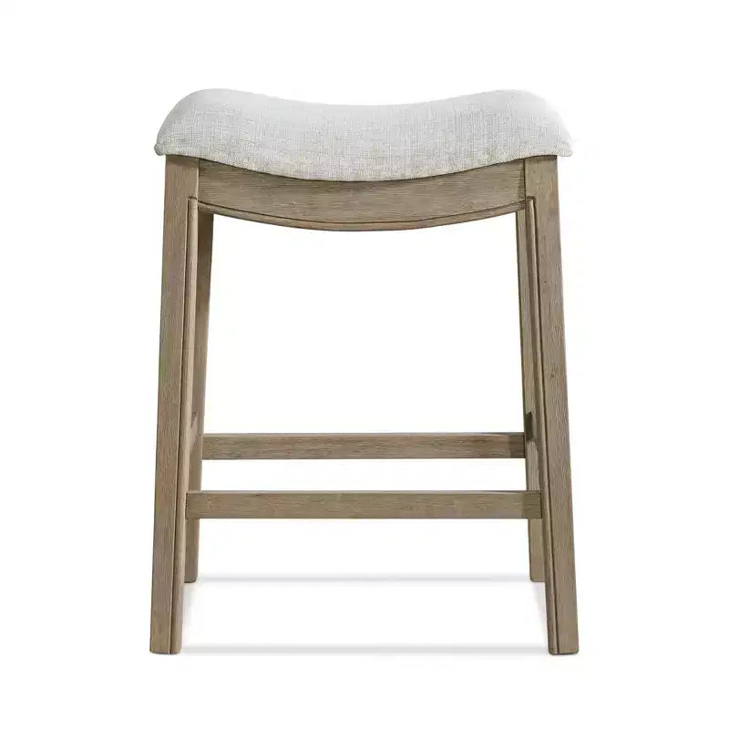 Sgabello da bancone ROME + OAK Parker Backless Saddle, Rovere riciclato, Grigio, Confezione da 3