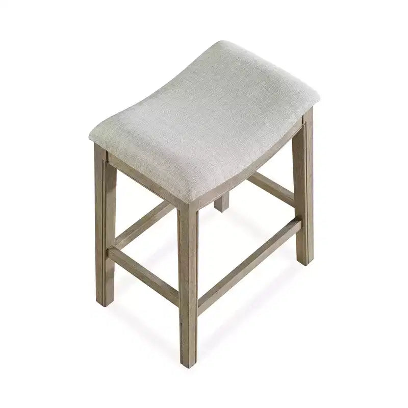 Sgabello da bancone ROME + OAK Parker Backless Saddle, Rovere riciclato, Grigio, Confezione da 3