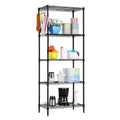 Modular Heavy-Duty Carbon Steel Storage Rack | Adjustable Shelves, Freestanding Organizer for Garage/Office, Black
