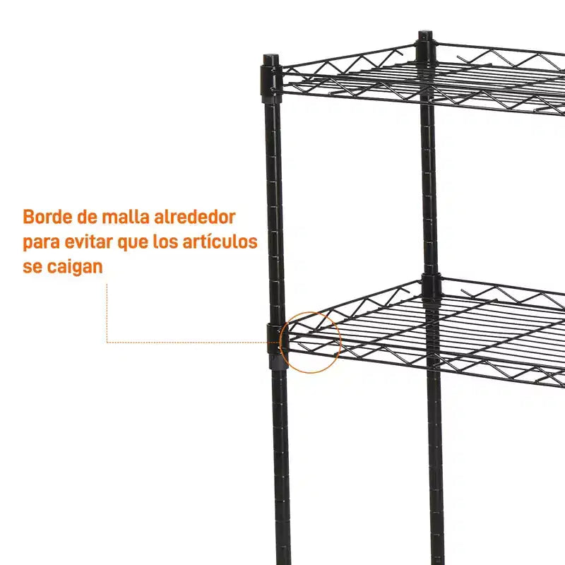 Scaffale Modulare per Carichi Pesanti in Acciaio al Carbonio | Ripiani Regolabili, Organizzatore Autoportante per Garage/Ufficio, Nero
