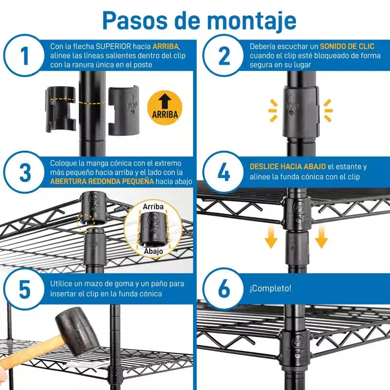 Scaffale Modulare per Carichi Pesanti in Acciaio al Carbonio | Ripiani Regolabili, Organizzatore Autoportante per Garage/Ufficio, Nero