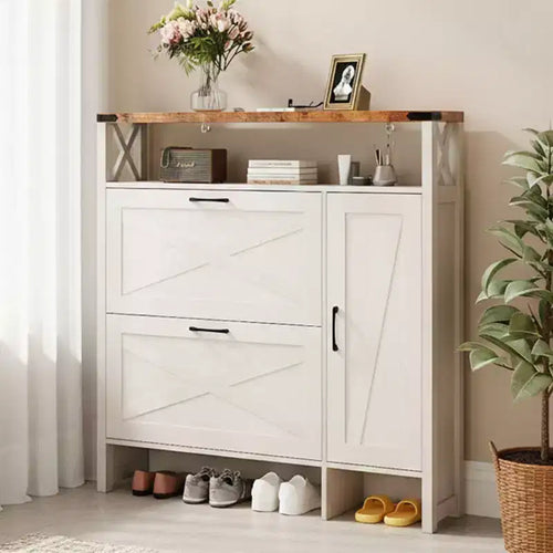 Karl Home 3-Door Barn Door Traie With 1 Shelf 42.7 Width