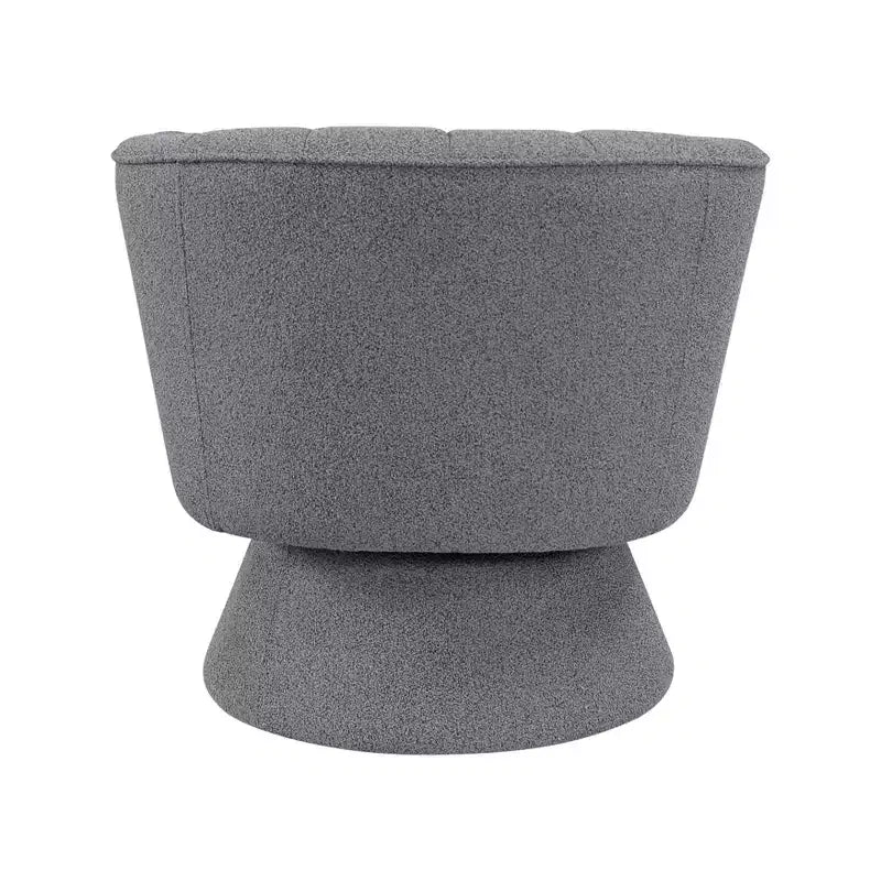 Poltrona girevole moderna GDFStudio Madison in boucle con schienale a botte