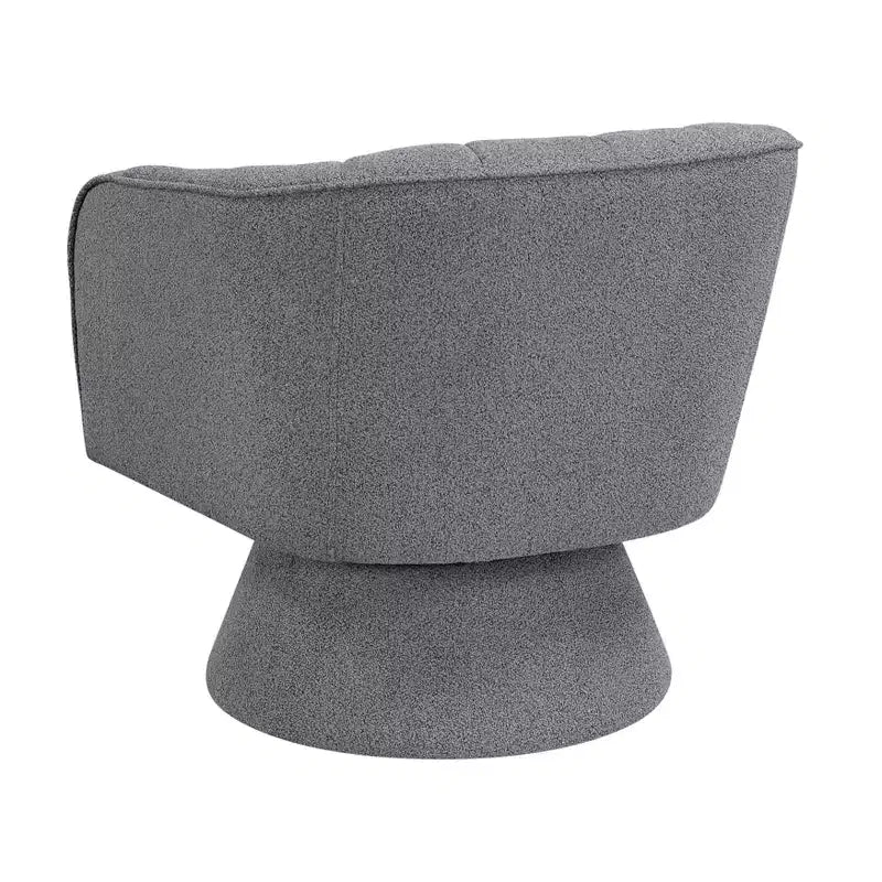 Poltrona girevole moderna GDFStudio Madison in boucle con schienale a botte