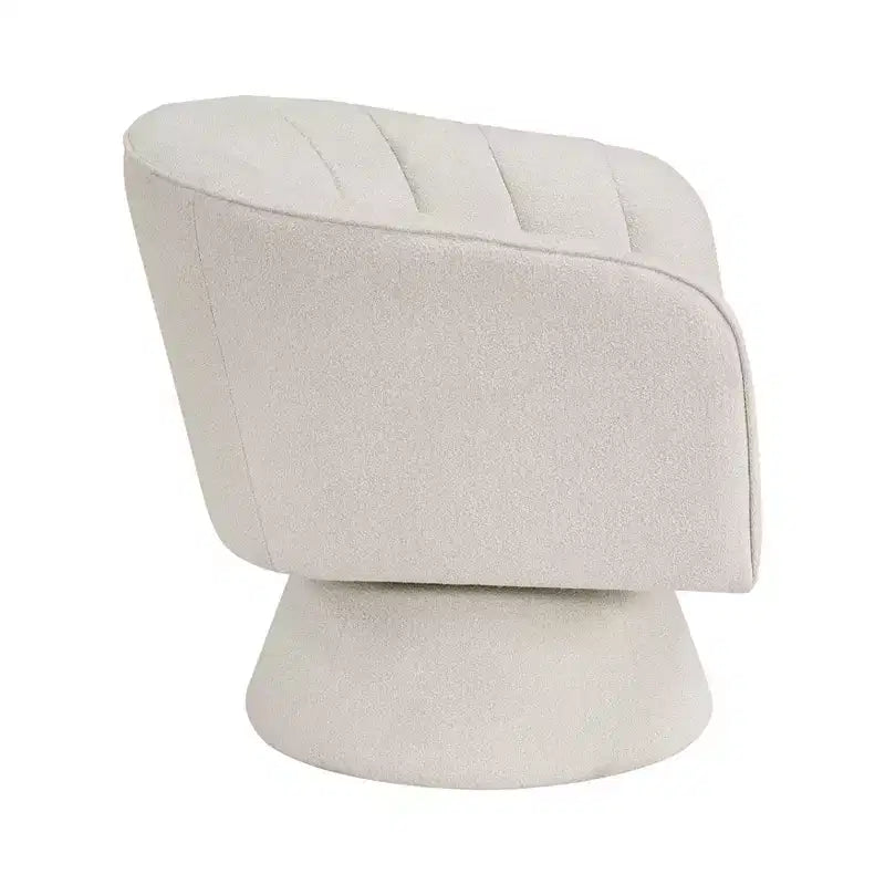 Poltrona girevole moderna GDFStudio Madison in boucle con schienale a botte