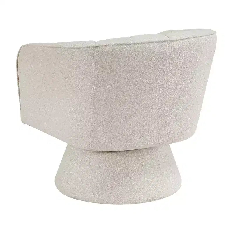 Poltrona girevole moderna GDFStudio Madison in boucle con schienale a botte