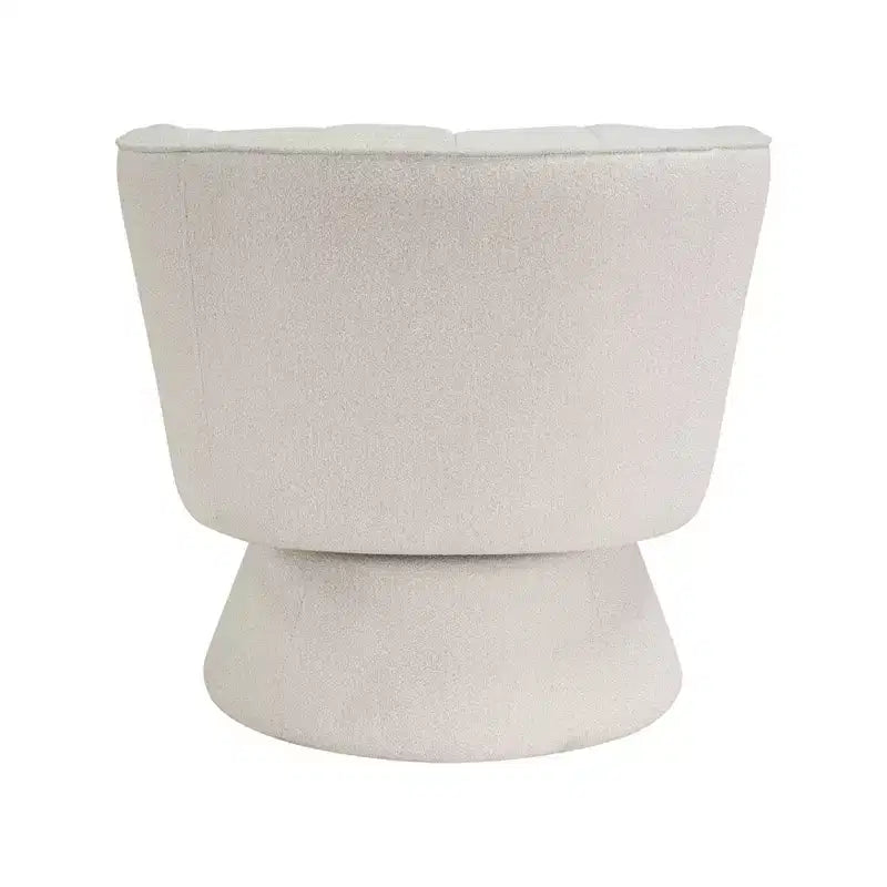 Poltrona girevole moderna GDFStudio Madison in boucle con schienale a botte