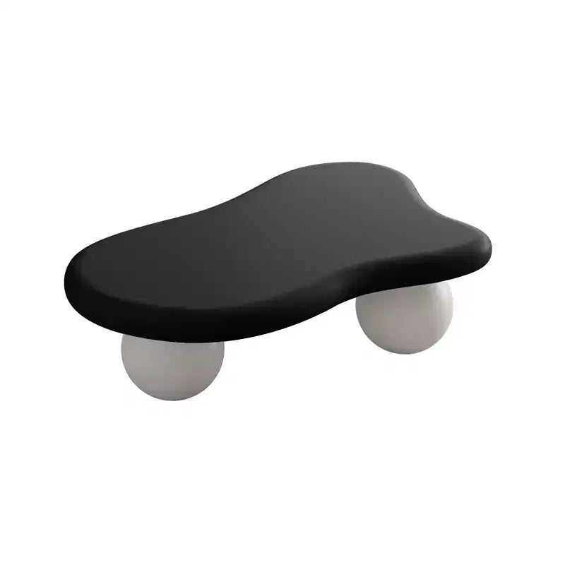 Tavolino da Caffè Cloud 47 con Gambe a Sfera, Tavolo Centrale Irregolare Moderno per Soggiorno, Nero