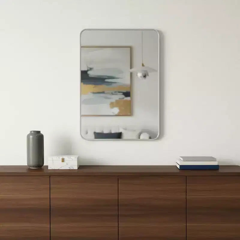 HomeRoots 36 Specchio decorativo incorniciato in alluminio argentato