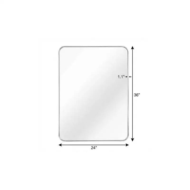 HomeRoots 36 Specchio decorativo incorniciato in alluminio argentato