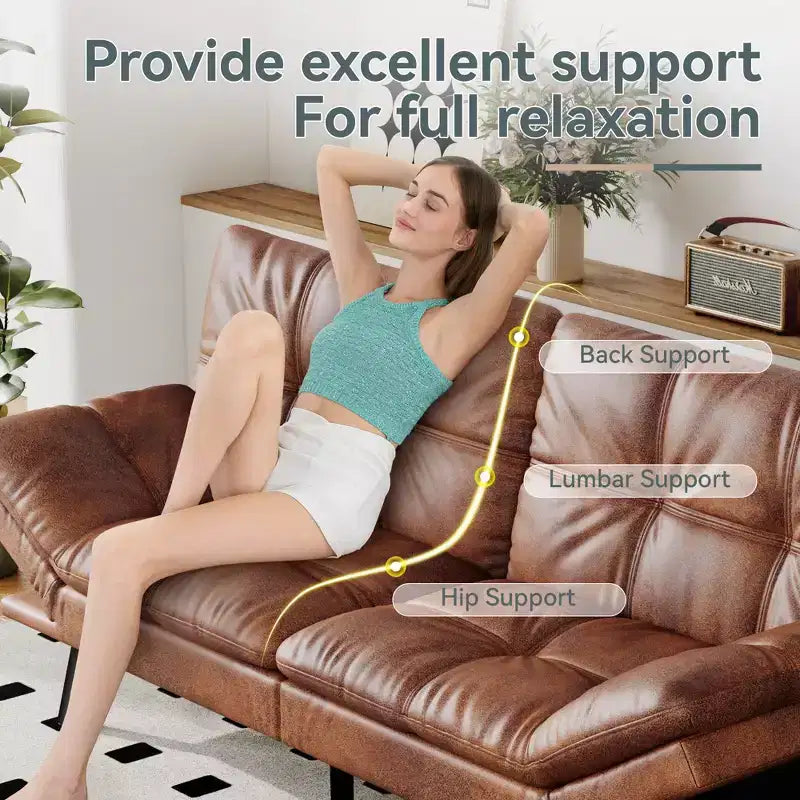 Dyonery Divano Letto Futon Convertibile, Divano Letto in Lino con Memory Foam, Schienale e Braccioli Regolabili, Divanetto Multifunzionale con Funzione Letto