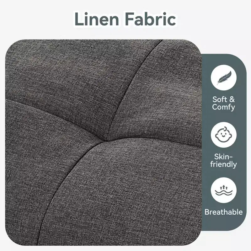 Dyonery Divano Letto Futon Convertibile, Divano Letto in Lino con Memory Foam, Schienale e Braccioli Regolabili, Divanetto Multifunzionale con Funzione Letto