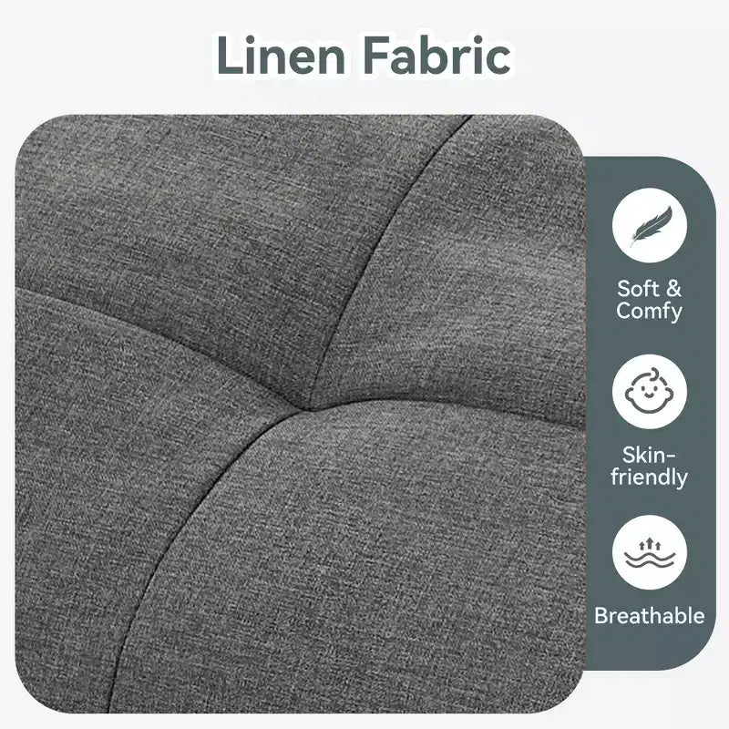Dyonery Divano Letto Futon Convertibile, Divano Letto in Lino con Memory Foam, Schienale e Braccioli Regolabili, Divanetto Multifunzionale con Funzione Letto