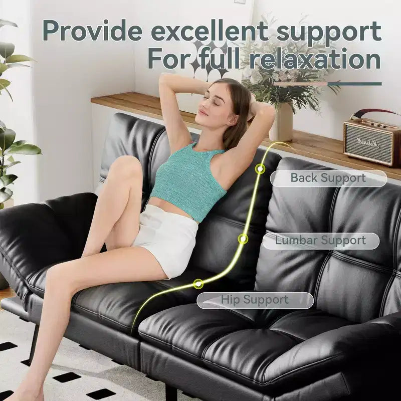 Dyonery Divano Letto Futon Convertibile, Divano Letto in Lino con Memory Foam, Schienale e Braccioli Regolabili, Divanetto Multifunzionale con Funzione Letto