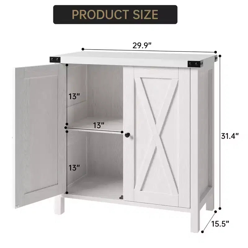 Mobile contenitore rustico con 2 ante scorrevoli a persiana e ripiano regolabile, credenza moderna da buffet, consolle d'accento per soggiorno, cucina, corridoio