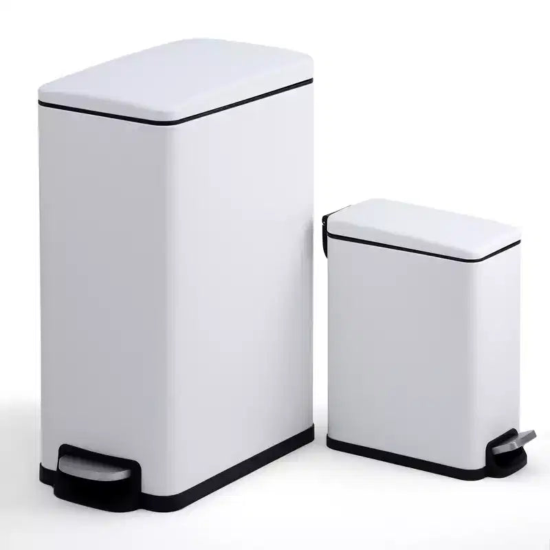 Pattumiera da Cucina Sottile in Acciaio Inox, con Pedale e Coperchio a Chiusura Ammortizzata - Secchio Interno Rimovibile - Cestino Rifiuti Rettangolare Stretto - Casa, Ufficio