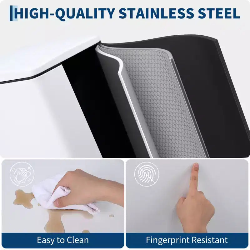 Pattumiera da Cucina Sottile in Acciaio Inox, con Pedale e Coperchio a Chiusura Ammortizzata - Secchio Interno Rimovibile - Cestino Rifiuti Rettangolare Stretto - Casa, Ufficio